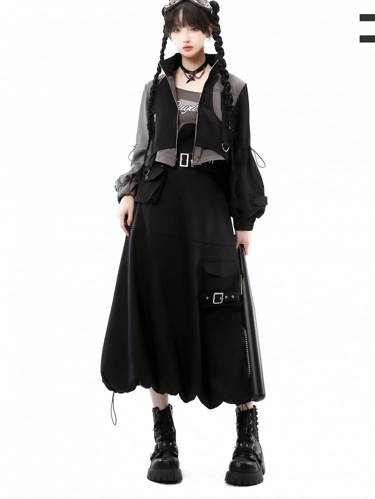 und Jacke Techwear Grau Schwarz