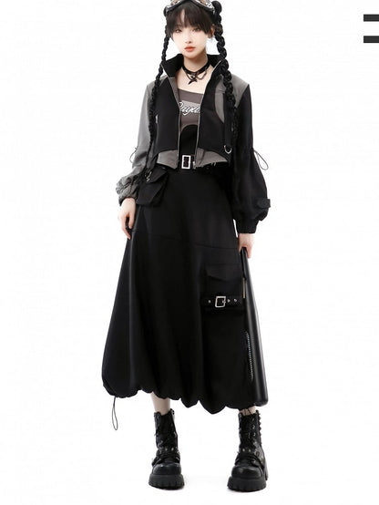 Techwear Jacket and Gray Black