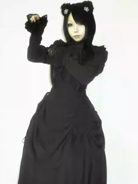 Krone Schwarz/Silber Haarspangen Design Ohr verziert Blumen Bär