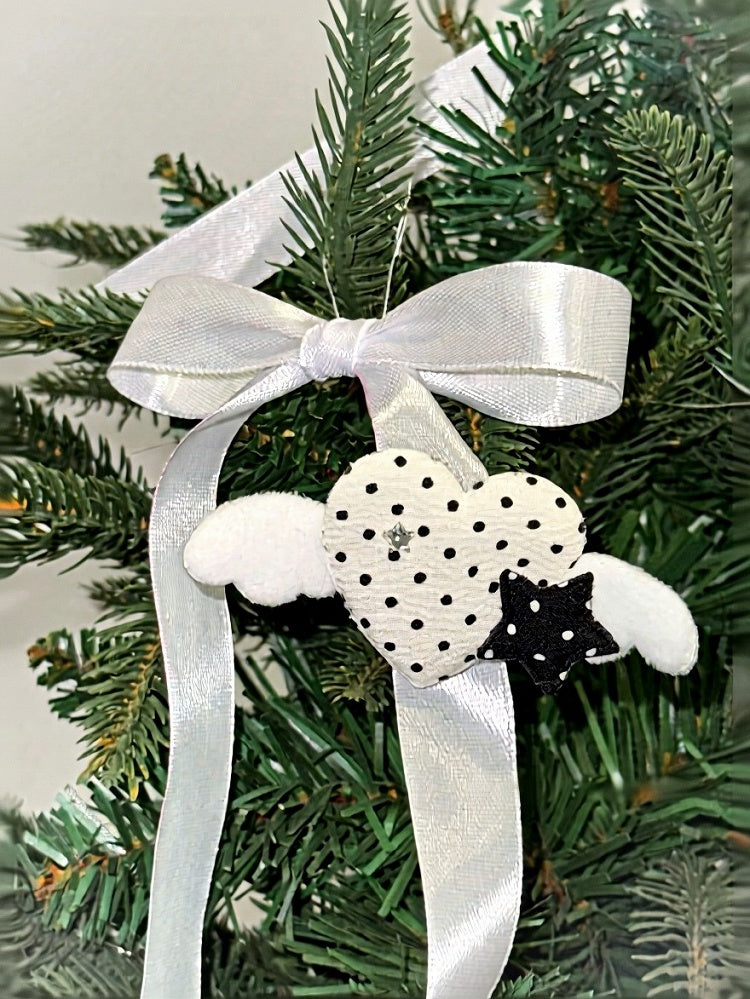 Polka Dot Heart Hair Clip with Wings - IVONA boutique