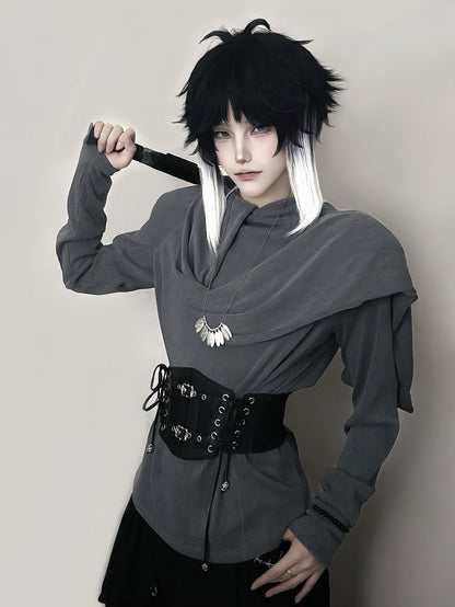 Cuffs with Scarf Neck Long-sleeve Hoodie Thumbhole