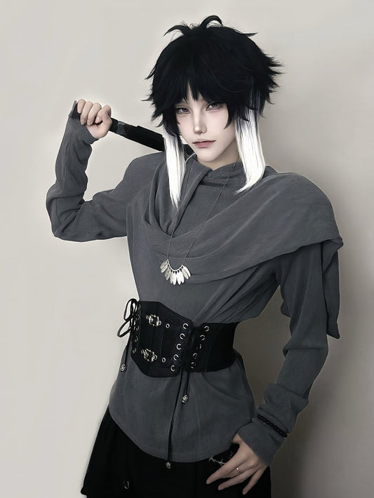 Cuffs with Scarf Neck Long-sleeve Hoodie Thumbhole