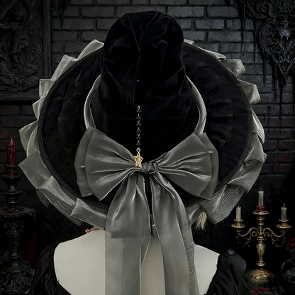 Bow Gothic Hat Accents Black Color 5 Star Options Witch