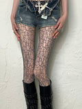 Y2K Asymmetrische Strumpfhose Grau/Weiß/Schwarz/Braun Hohldesign