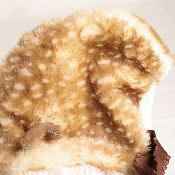 Spotted Earflap Plush Tied Hat Sweet Lolita Deer