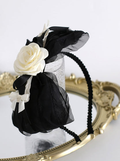 Camellia Black Decorated Bowknot KC