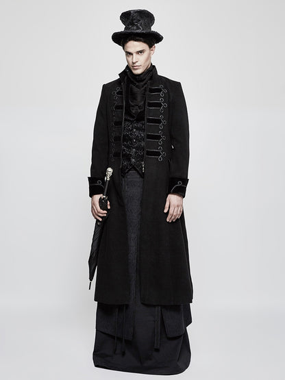 Black Vest Jacquard Steampunk Men's Vintage