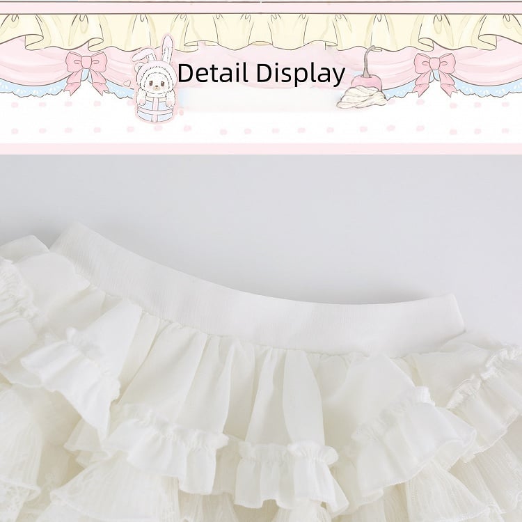 White Tiered Lace Skirt with Built-In Shorts - serendipity