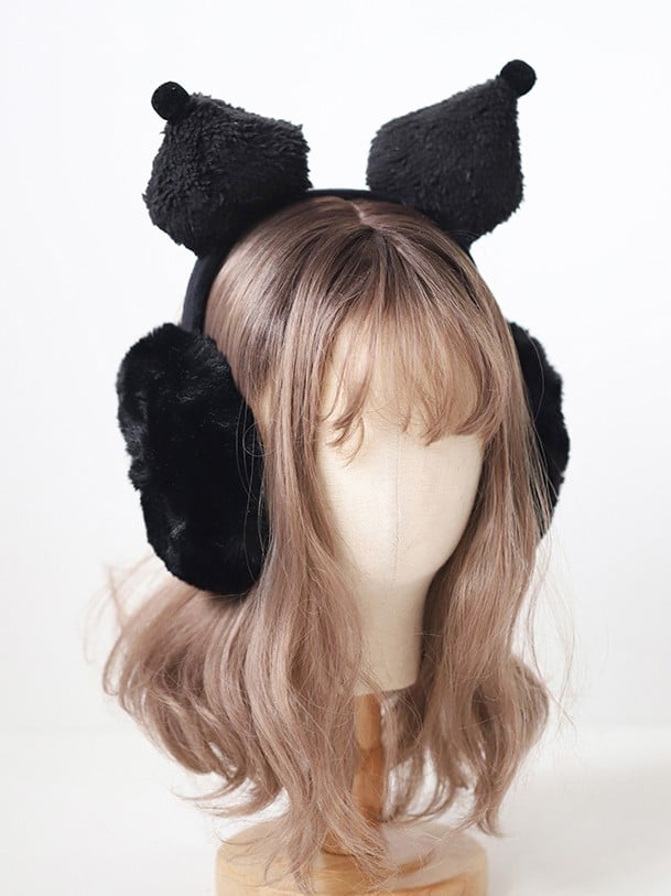 Plush Lolita Sweet Earmuffs Black
