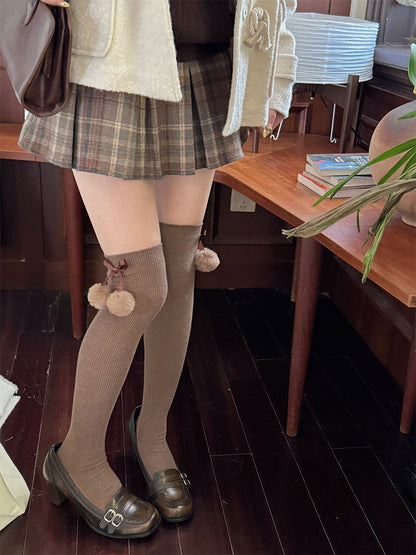 Color With Pompons Stockings 6 Options