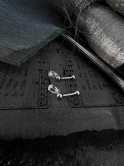 Silver Teardrop Dangle Earrings - Insomnia Artist