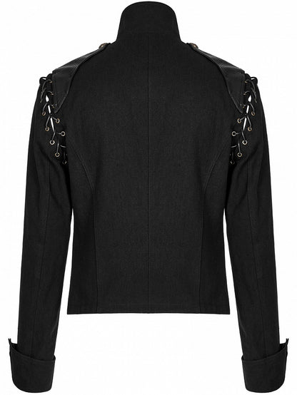 Black Men's Military Coat Vest