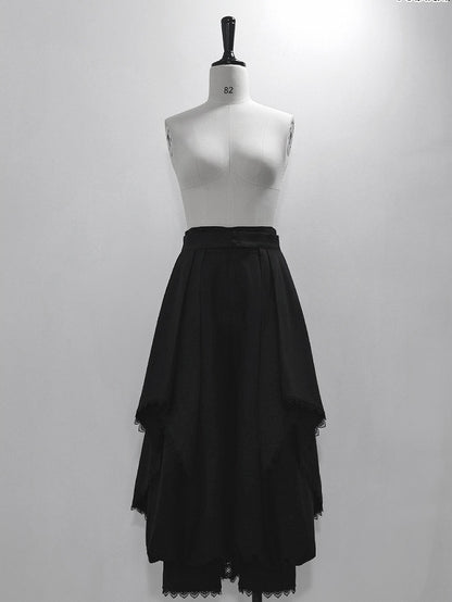 トレーン付きレーストリムパンツ（アンクル丈）取り外し可能なランタン