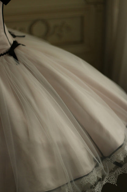 Pink Boned Waist Balletcore Lolita Birthday Dress Homecoming Dress