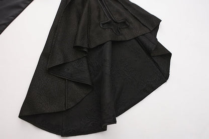 Black with Sleeves Collar Lolita Bell Top Ouji Stand Split-Tail