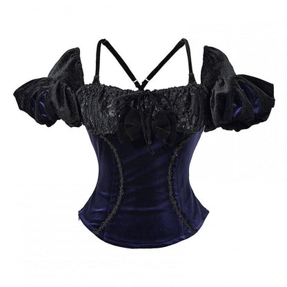 Straps Sleeves Adjustable Cross Top with Goth-Style and Shoulder Slim Puff Glittery Open Back Cut