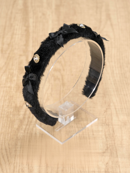 自雷系 ラインストーンとちょう結び ふわふわKC