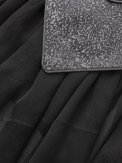 Waistcoat Collar with Lolita Lapel Tail Ouji Silver Black