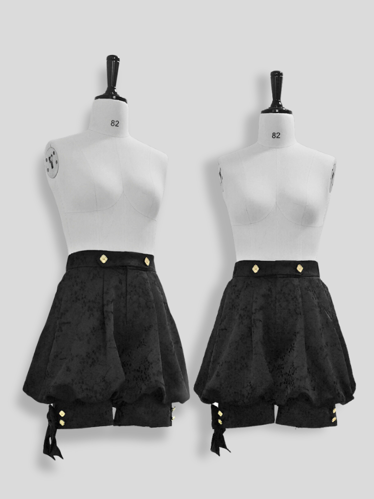 Fashion Shorts Ouji Jacquard Knickerbockers Black