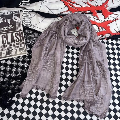 Grauer Ödland-Punk-Distressed-Schal