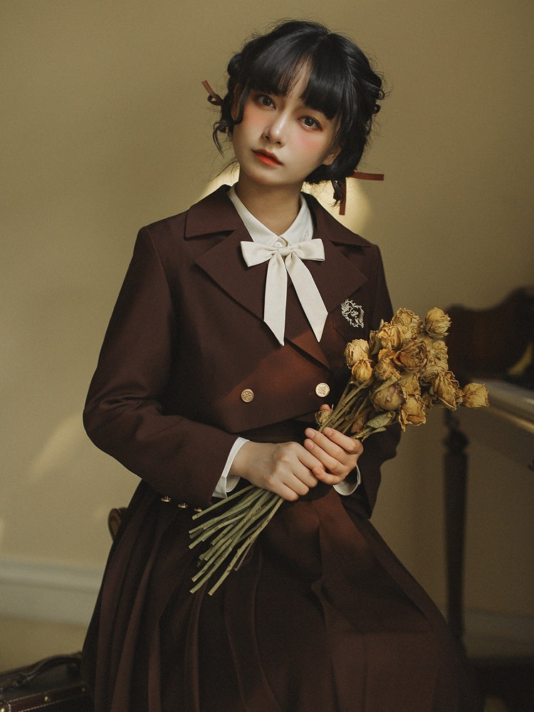 Stickerei JK Uniform Braun mit Blazer Elegante Taube