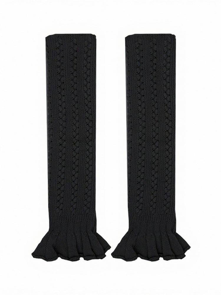 Knit Solid Ruffled Cuff Leg Warmers in 4 Colors - ModaSwings