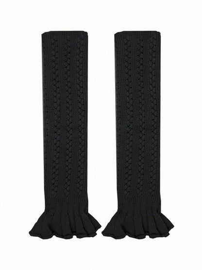 Knit Solid Ruffled Cuff Leg Warmers in 4 Colors - ModaSwings