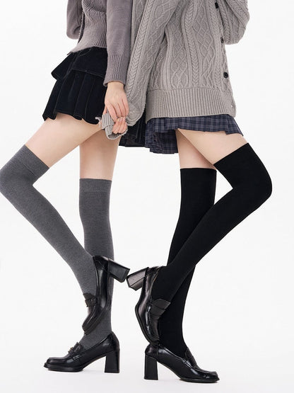 Stockings Grip Over-the-Knee 4-Color Non-Slip Thermal 52cm with