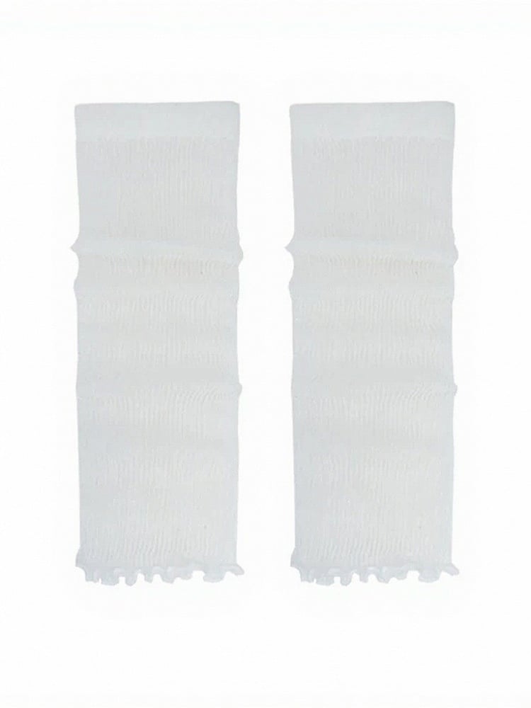 Ribbed Semi-sheer Ruffle Leg Warmers - ModaSwings