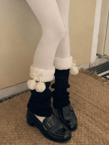 Knitted Leg Warmers Color Cuff Options Lolita Plush 5