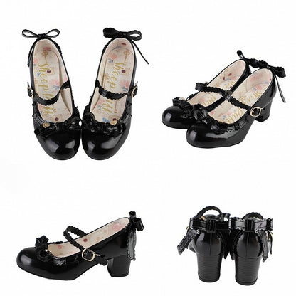 at Black Mary Decorated Janes Bow Heart Top