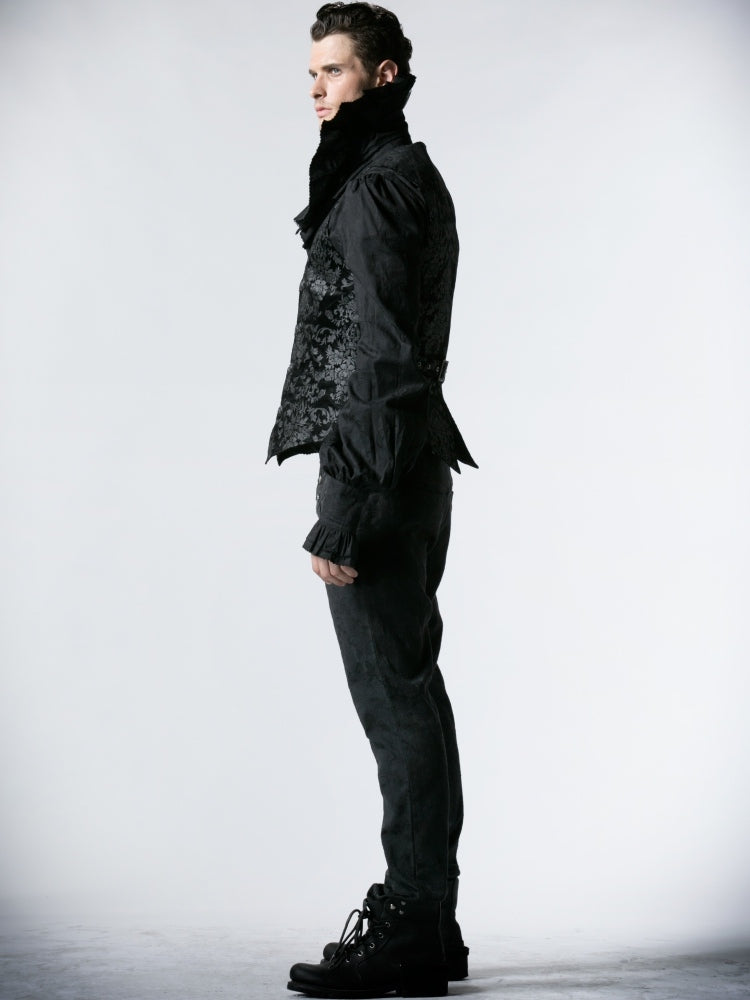 Black Vest Men's Printed Palace Gothic