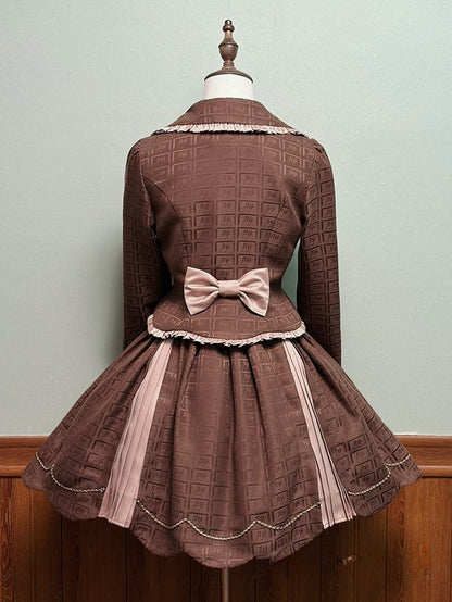 Ruffles Chocolate Coat Bow with and Brown Accents Lolita