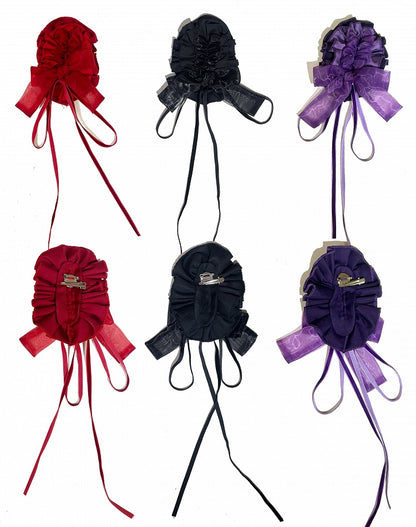 / Hairclip Floral Black Purple Red