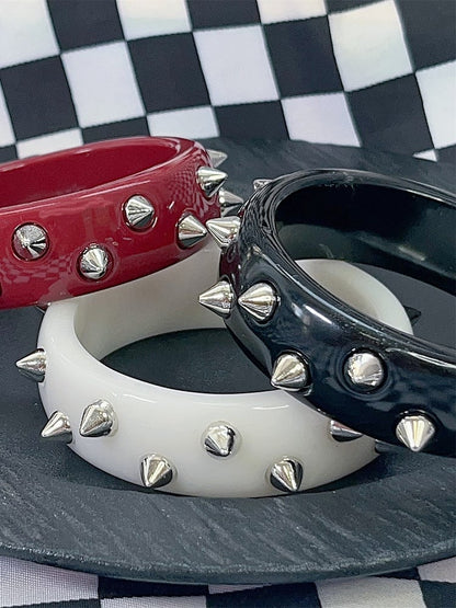 Y2K Black/White/Red/Pink/Transparent Studs Bracelet Punk