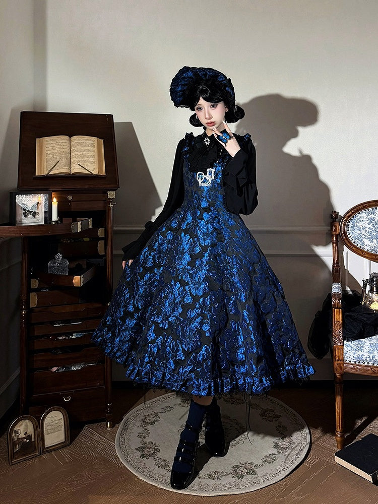 Dark Blue Ruffled JSK Gothic Lily - Miss Point