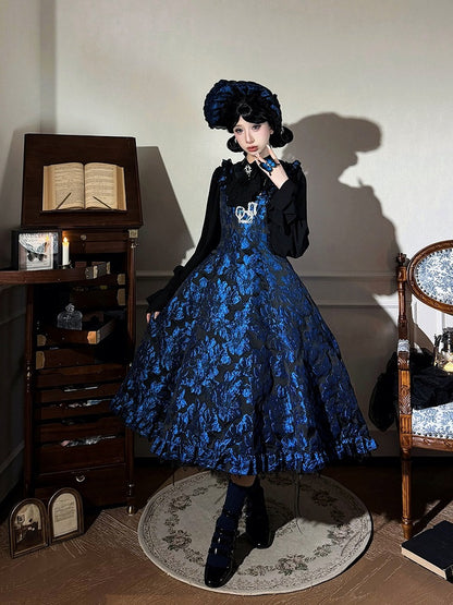 Dark Blue Ruffled JSK Gothic Lily - Miss Point