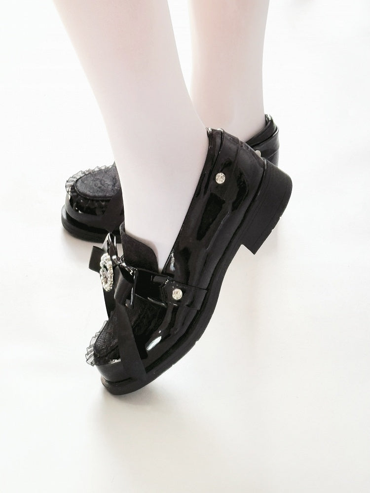 Loafer at Bow Kei Shoes Top Slip-in Fit Black Jirai