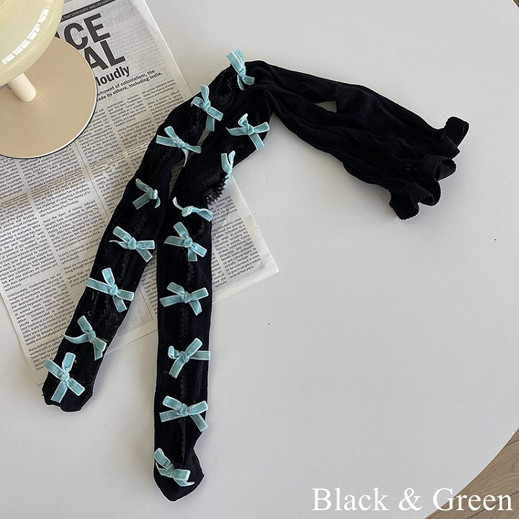 with Tights Cut-out Options Color 21 Design Bowknot Floral Pattern