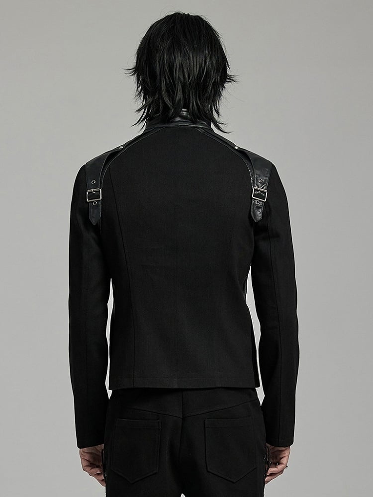 Handsome Coat Punk Men's Black