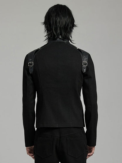 Handsome Coat Punk Men's Black