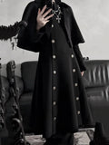 Design / Mantel Schwarz Abnehmbarer Cape Trenchcoat Grau Zweireihig