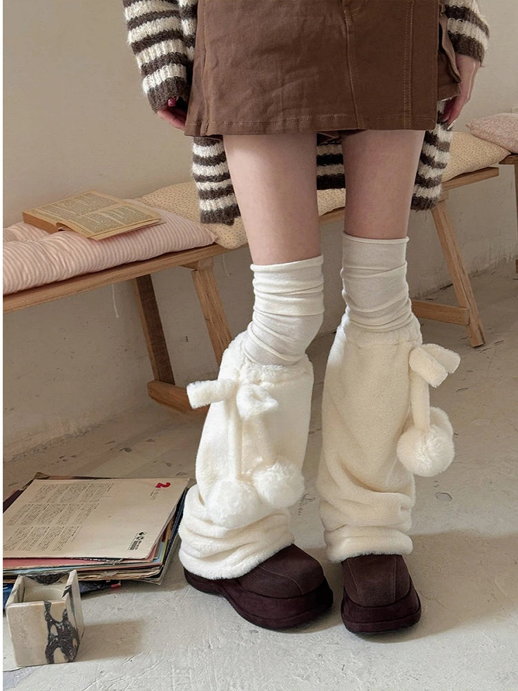 Pom-Pom Plush Warmers Leg