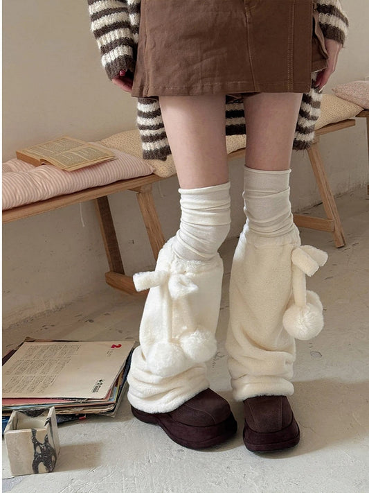 Pom-Pom Plush Warmers Leg