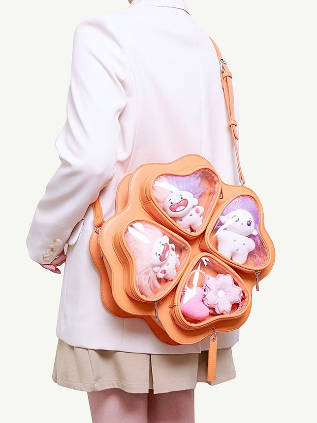 In Ita 2-way Charming Clover Style Backpack Kawaii Orange