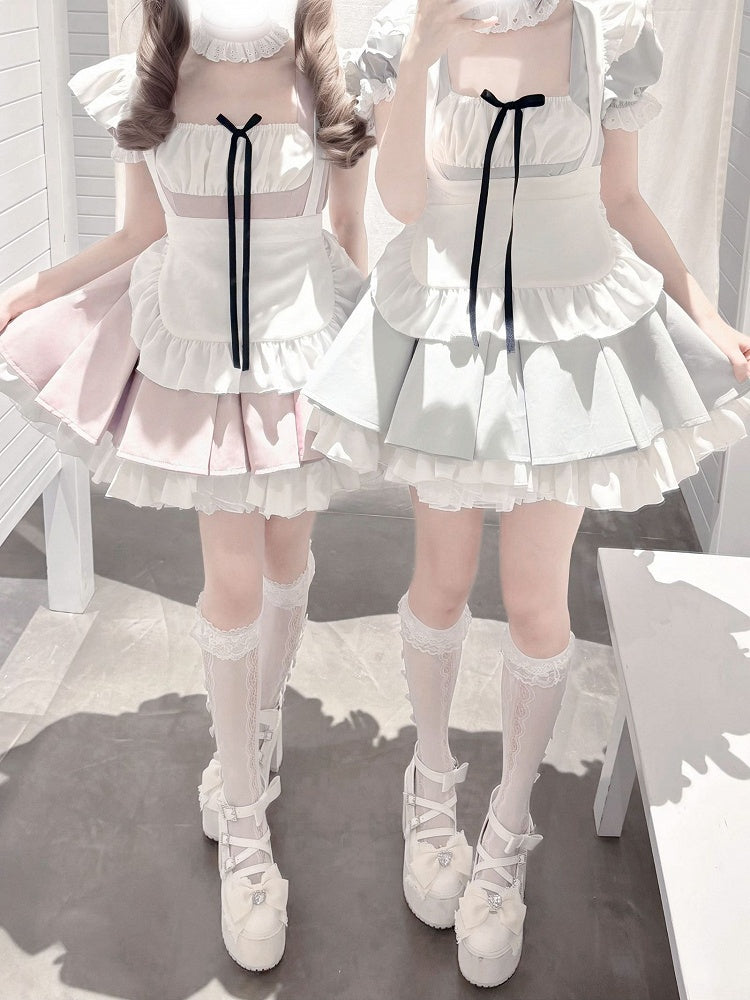 Jirai Box Graue Plissee-Kei-Uniform: Dienstmädchenrock