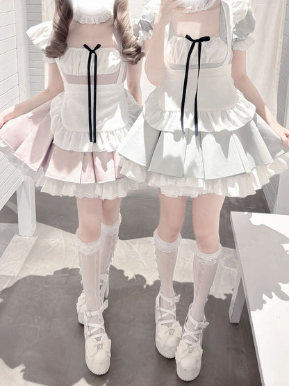 Jirai Box Graue Plissee-Kei-Uniform: Dienstmädchenrock