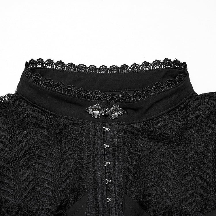 Sleeve Swing Shirt Black Goth
