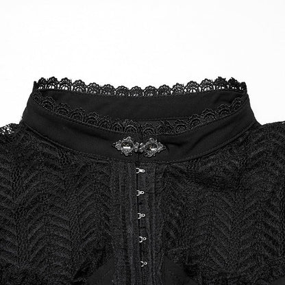 Sleeve Swing Shirt Black Goth