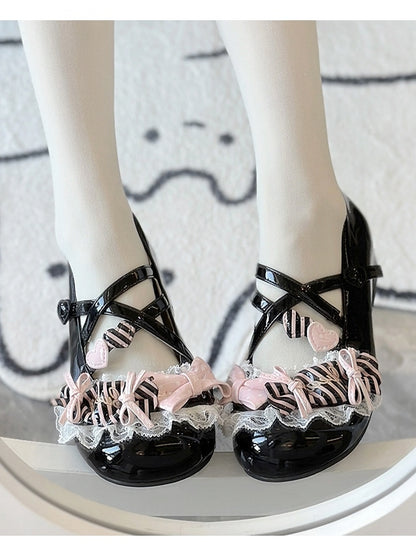 Lolita Sweet Mary Round-Toe Janes Black - Bows Candy
